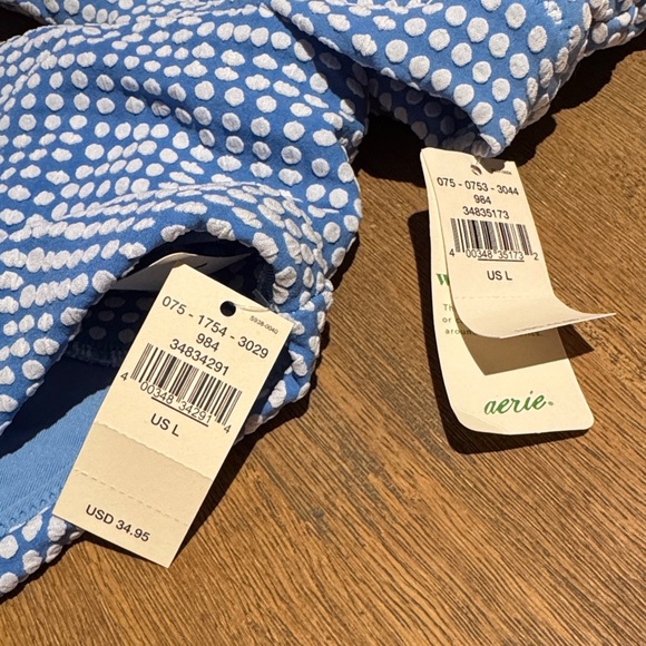 Aerie Blue & White Bikini Set | Size L | NWT - Picture 2 of 6